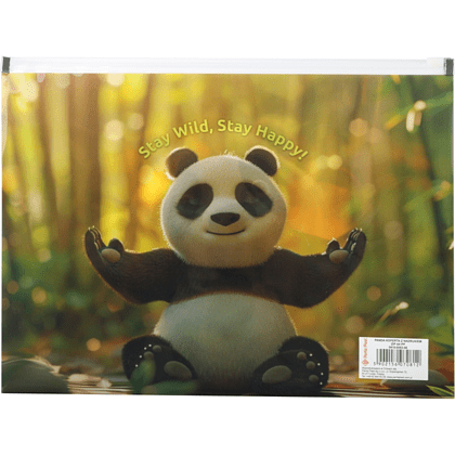 Папка-конверт на молнии "Panda", A4, разноцветный - 2
