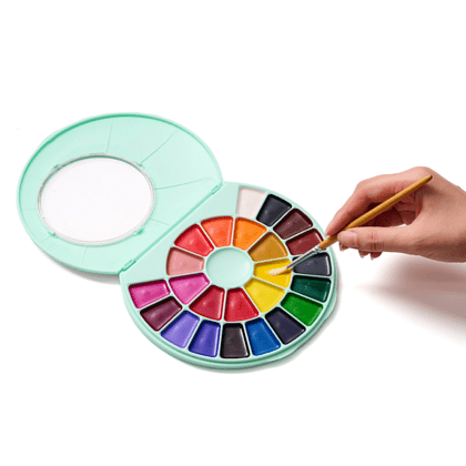 Краски акварельные "Himi", набор, 24 цвета, зелёный футляр - 4