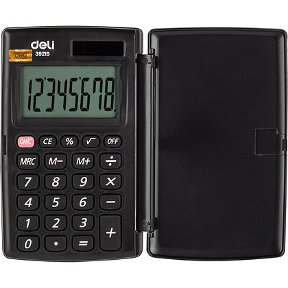 Калькулятор карманный Deli Easy "E39219", 8-разрядный, черный
