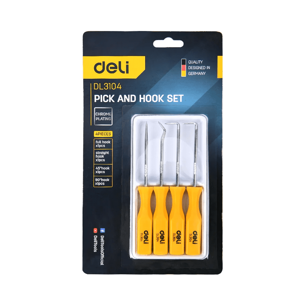 Набор крючков для слесарных работ Deli YS EDL3104, 4 шт, пластиковая рукоятка - 9