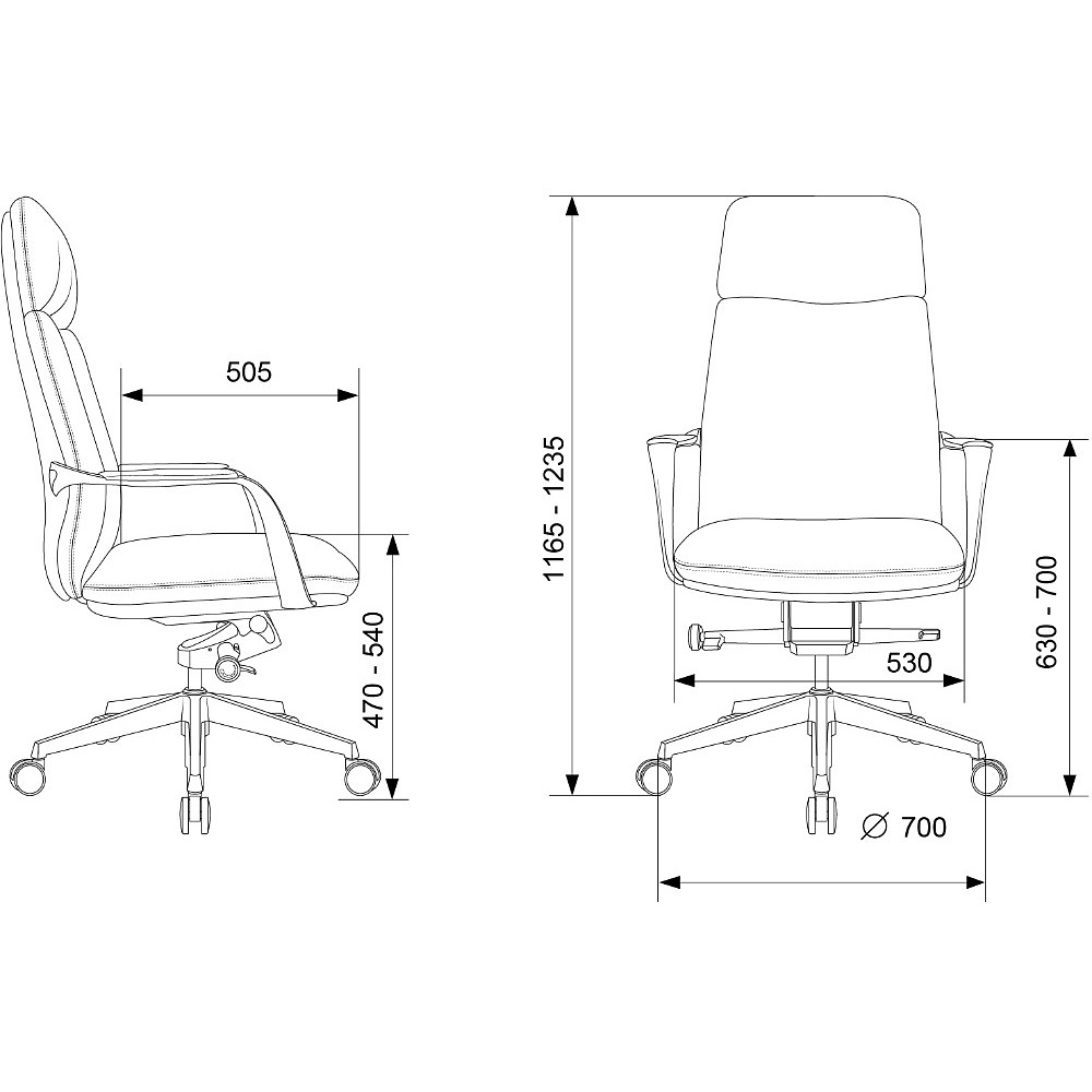Кресло для руководителя Бюрократ VEGA, кожа, коричневый - 13