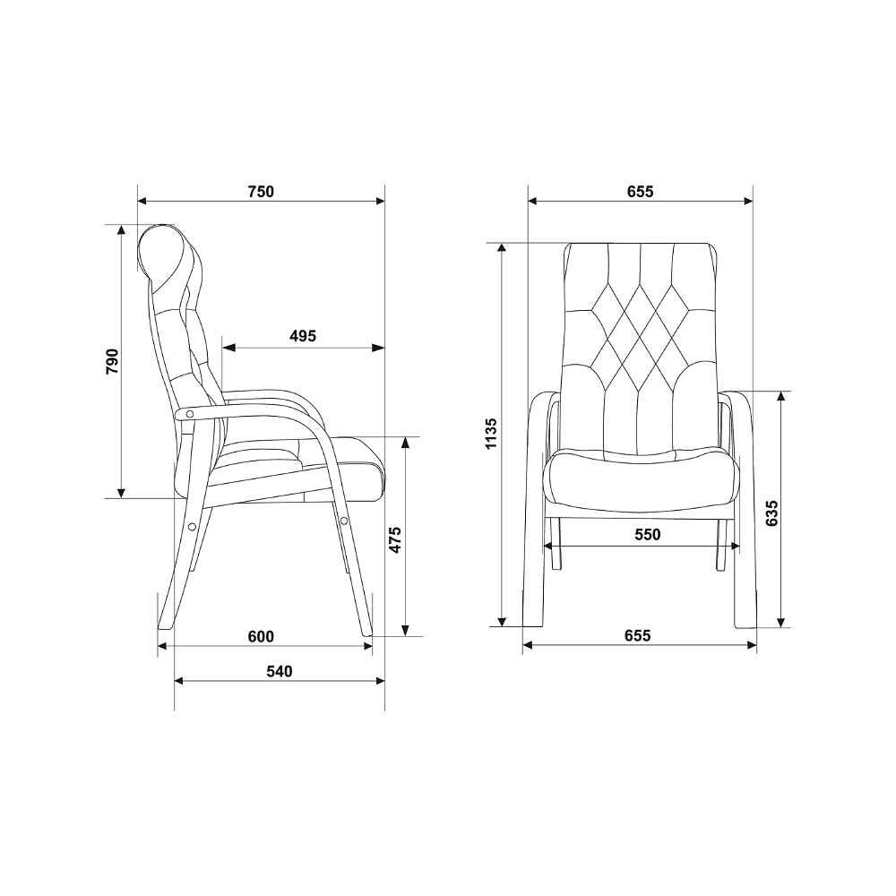 Кресло Бюрократ T-9928WALNUT-CF, натуральная  кожа, зеленый, каркас дерево  - 11