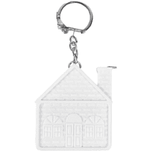 Брелок-рулетка "Домик", пластик, металл, 1 м, белый