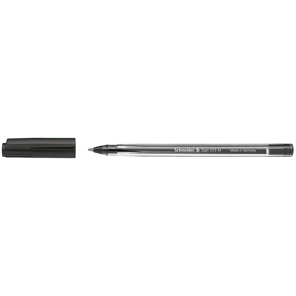 Ручка шариковая "Schneider Tops M", 0.5 мм, прозрачный, стерж. черный - 5