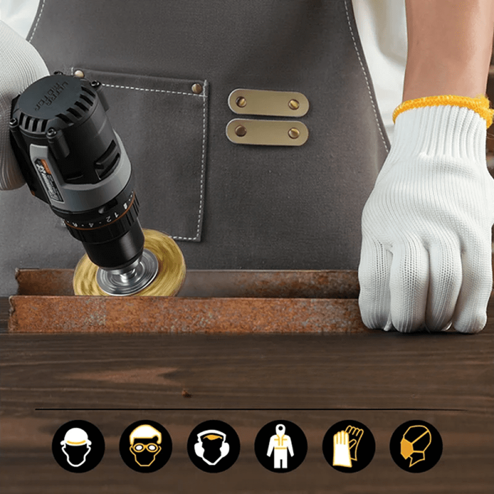 Щетка для дрели Deli YS EDH-GSS075-E3, плоская, проволочная - 4