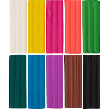 Пластилин восковой "Цветик" для детской лепки, 10 цветов - 2