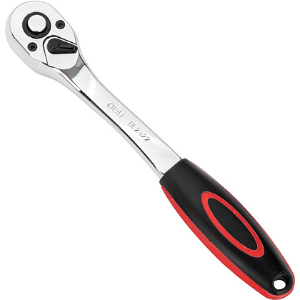 Ключ-трещотка Deli RS EDL2422 3/8", 200 мм, 72 зуба, черный, красный