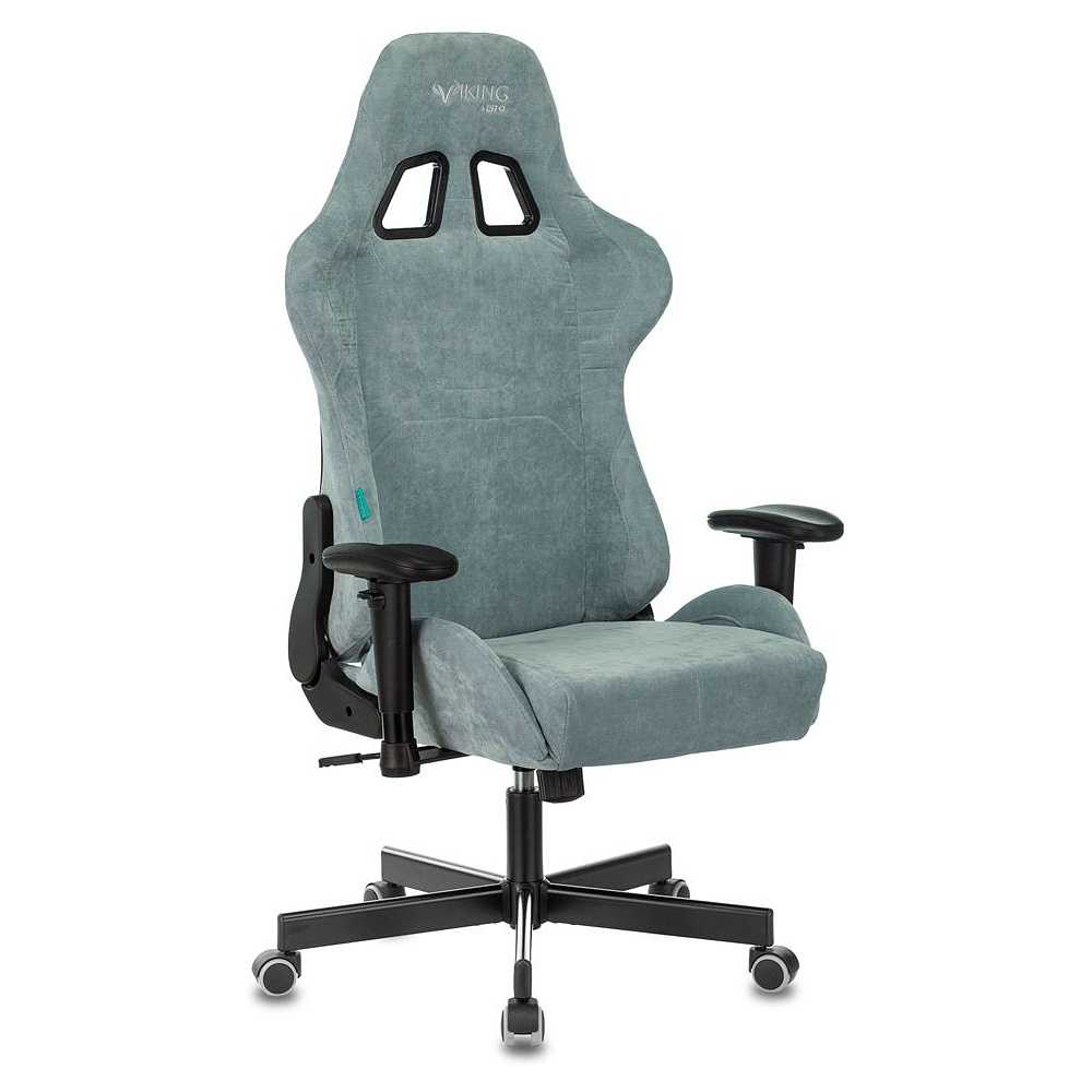 Кресло игровое Бюрократ VIKING "KNIGHT LT28 FABRIC", ткань, металл, серо-голубой  - 6