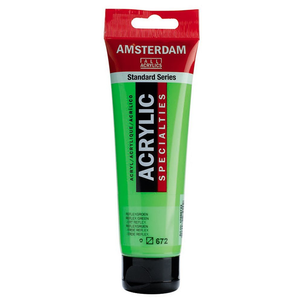 Краска акриловая "Amsterdam", 672 флуоресцентный зеленый, 120 мл, туба