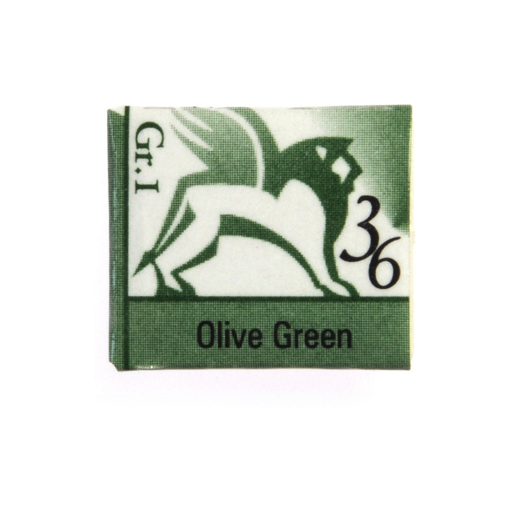 Краски акварельные "Renesans", 36 зеленый оливковый, кювета