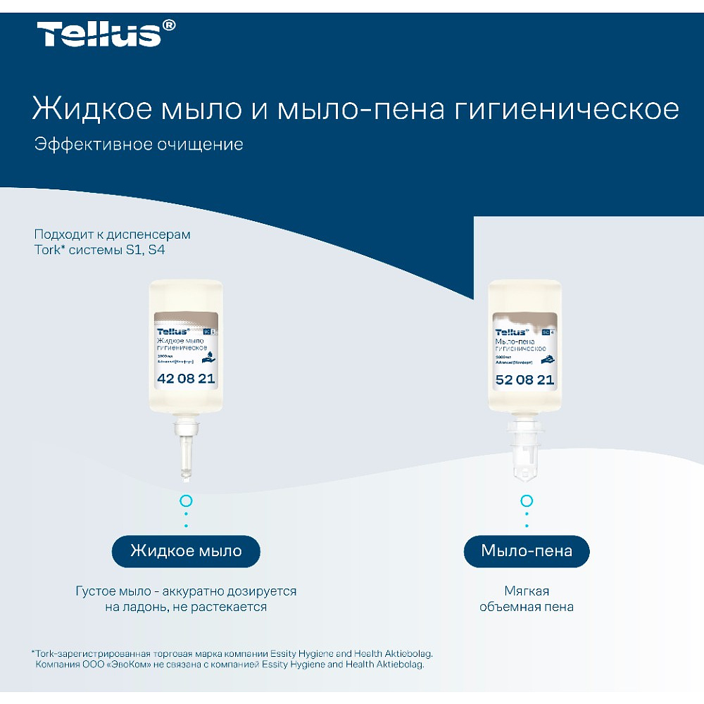 Мыло-пена Tellus Комфорт, 1 л, гигиеническое, SC4 - 7