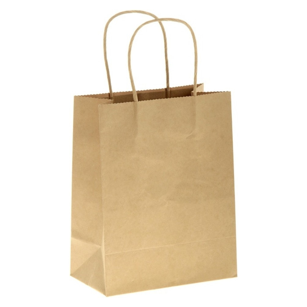 Пакет бумажный 240х140х280 Крафт 70, с кручеными ручками