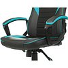 Кресло игровое Бюрократ "Zombie GAME 16", ткань, экокожа, пластик, черный, голубой - 9