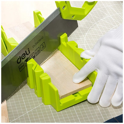 Стусло с ножовкой Deli GS EDL580900, 22.5°/45°/90°, 13 TPI, 300 мм, черный, зеленый - 18