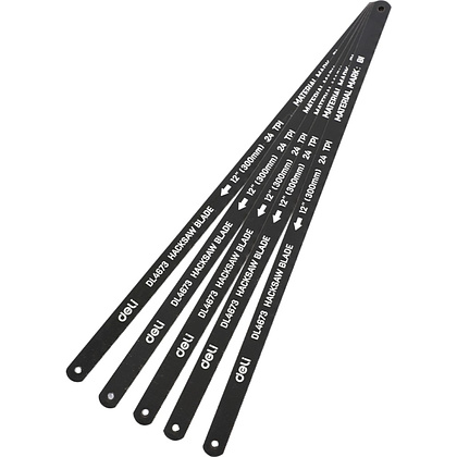 Набор полотен для ножовки Deli YS EDL4673, по металлу, 300 мм, 24TPI, 5 шт, черный