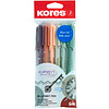 Ручка шариковая Kores "К0", 0,7 мм, ассорти винтаж, стерж. синий - 6