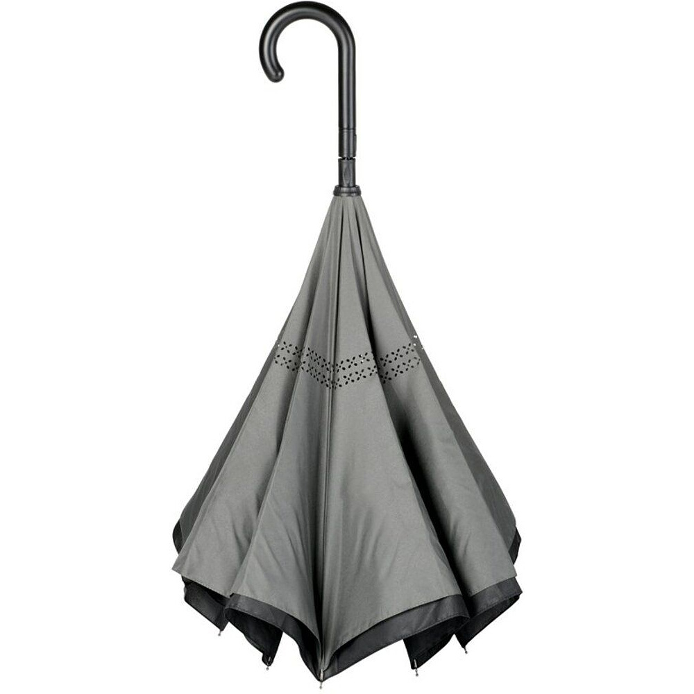 Зонт-трость "Flipped", 109 см, светло-серый, черный - 2