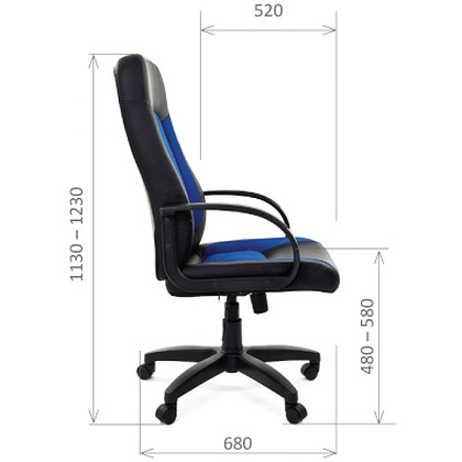 Кресло для руководителя "Chairman 429", экокожа, пластик, черный - 5
