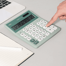 Калькулятор настольный EM888A Deli, 12-разрядный, пластик, зеленый