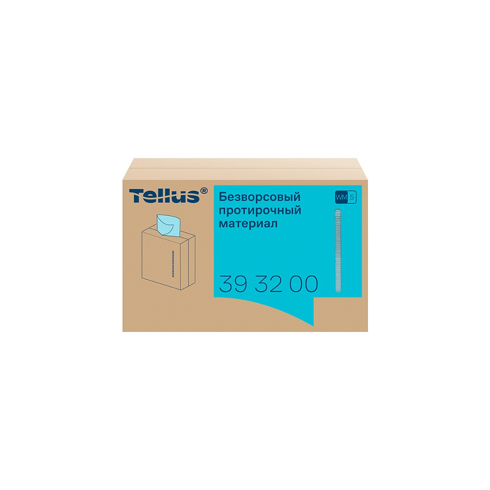 Протирочный материал нетканый Tellus, безворсовый, 1 слой, 100 листов, WM5 - 2