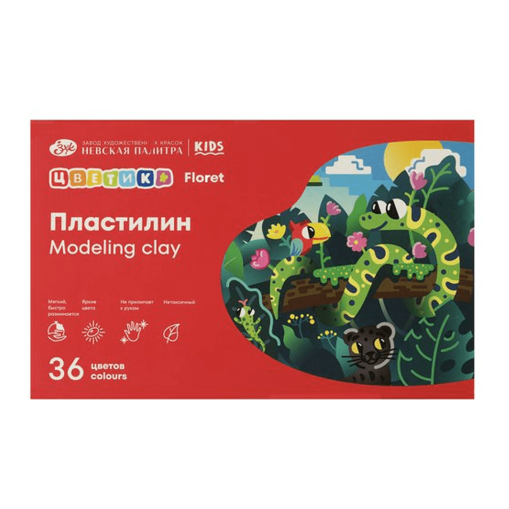 Пластилин "Цветик", 36 цветов