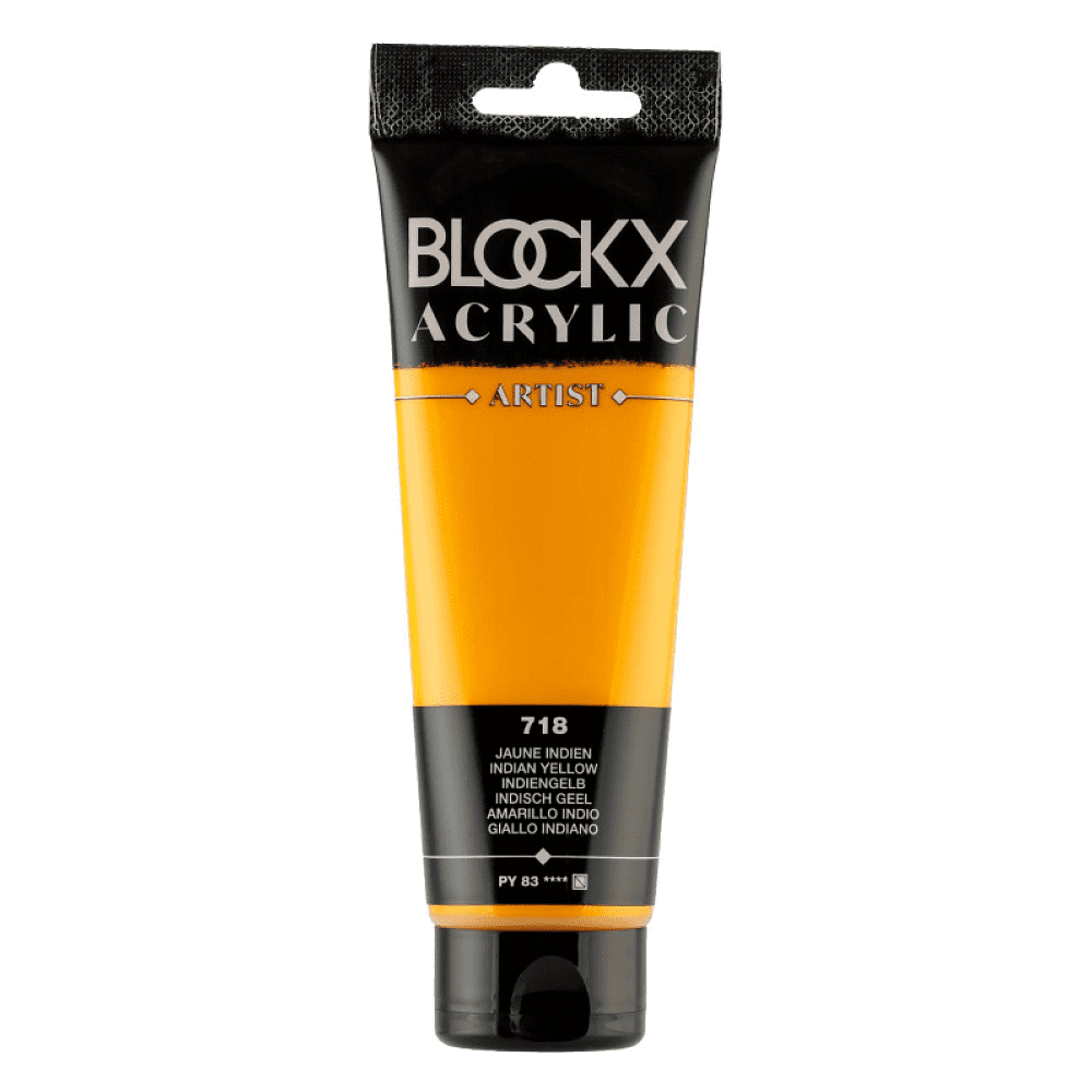 Краски акриловые "Blockx", 718 индийская желтая, 120 мл