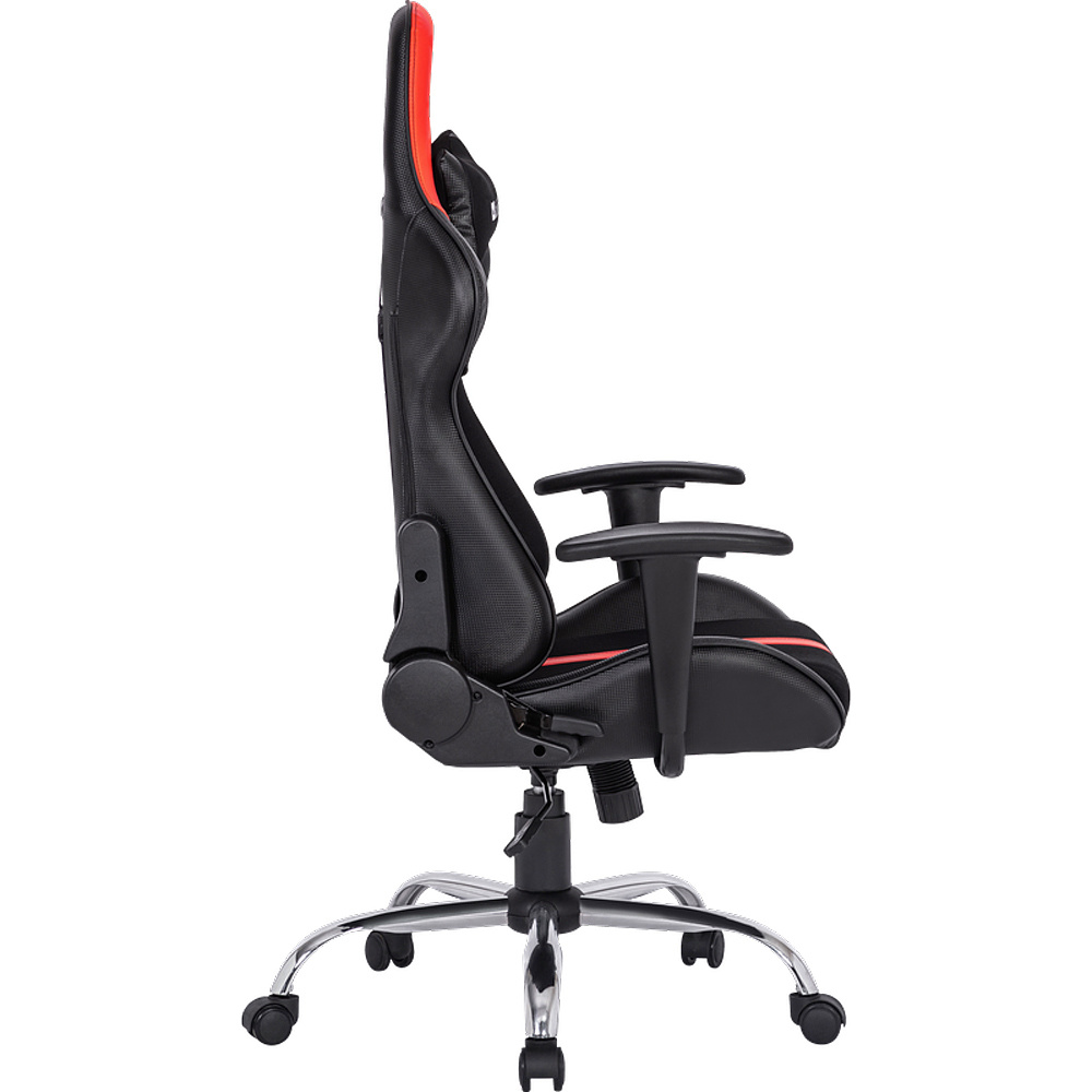 Кресло игровое Defender "Racer", искусственная кожа, металл, черный, красный - 4