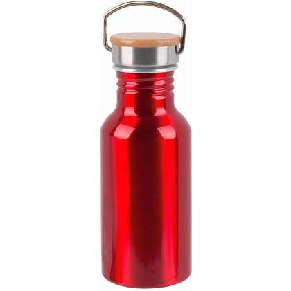 Бутылка для воды "Eco Transit", металл, бамбук, 550 мл, красный