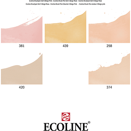 Набор акварельных маркеров "Ecoline", 5 шт., розовые - 2