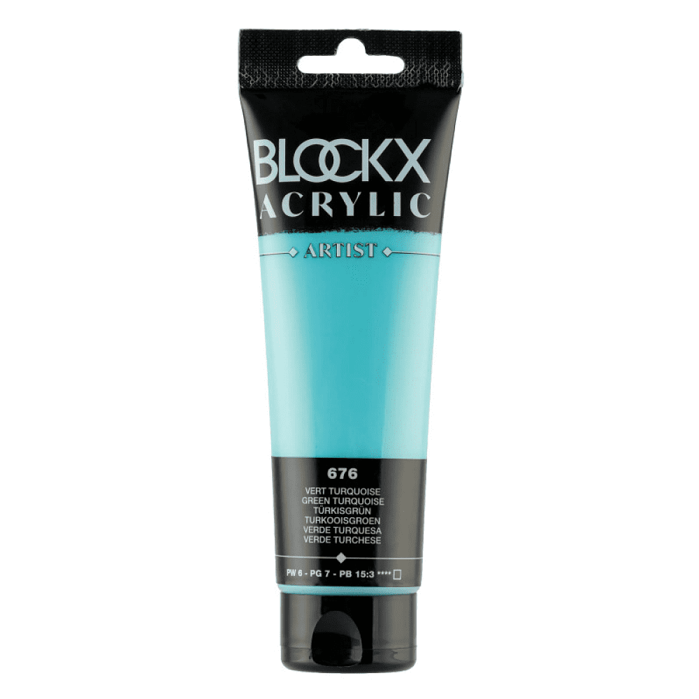 Краски акриловые "Blockx", 676 бирюзовый зеленый, 120 мл