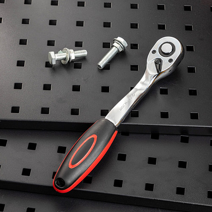 Ключ-трещотка Deli RS EDL2522 1/2", 254 мм, 72 зуба, черный, красный - 4