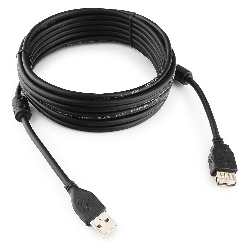 Кабель-удлинитель Cablexpert CCF2-USB2-AMAF-6 USB2.0 AM/AF, 1.8м, черный