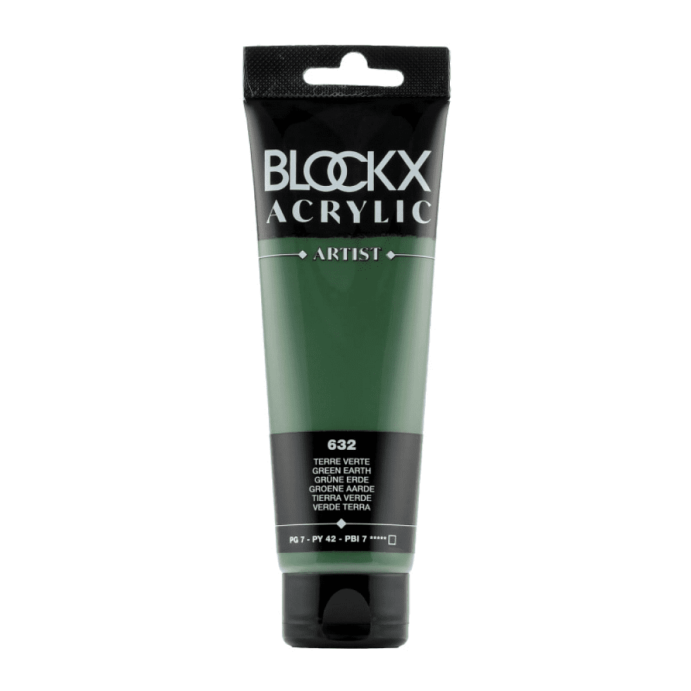 Краски акриловые "Blockx", 632 земля зеленая, 120 мл