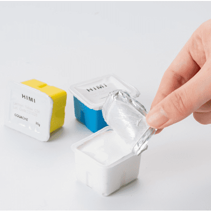 Краски гуашевые "Himi Jelly Cup", чёрный, набор  рефилов 4 шт., 30 мл. - 9