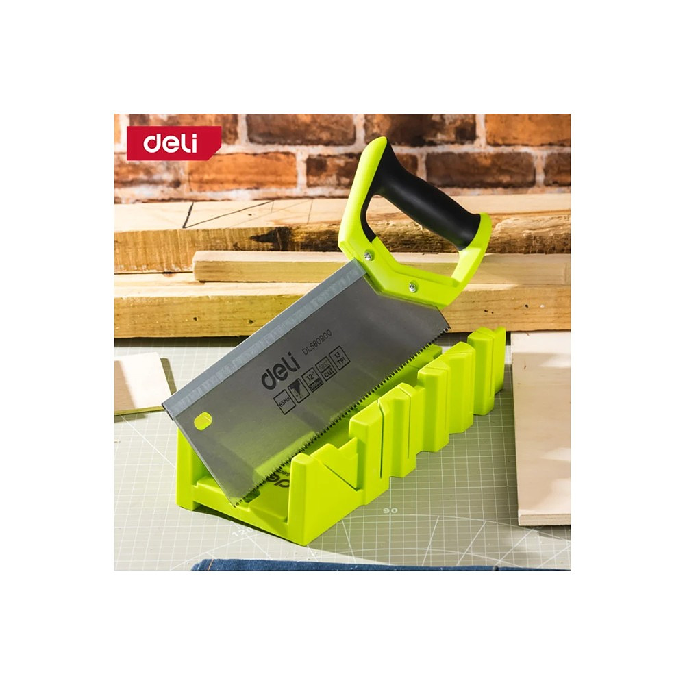 Стусло с ножовкой Deli GS EDL580900, 22.5°/45°/90°, 13 TPI, 300 мм, черный, зеленый - 16