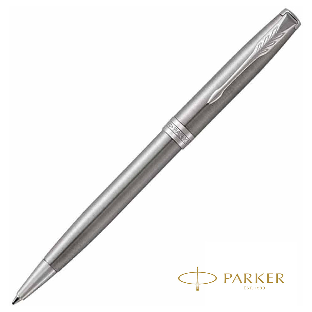 Ручка шариковая автоматическая Parker "Sonnet Core K526", 1.0 мм, серебристый, стерж. черный