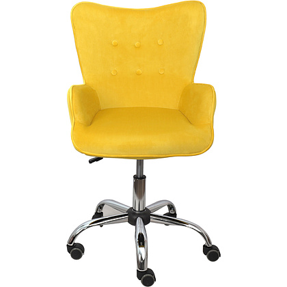 Кресло для персонала AksHome "Bella", велюр, металл, желтый - 2