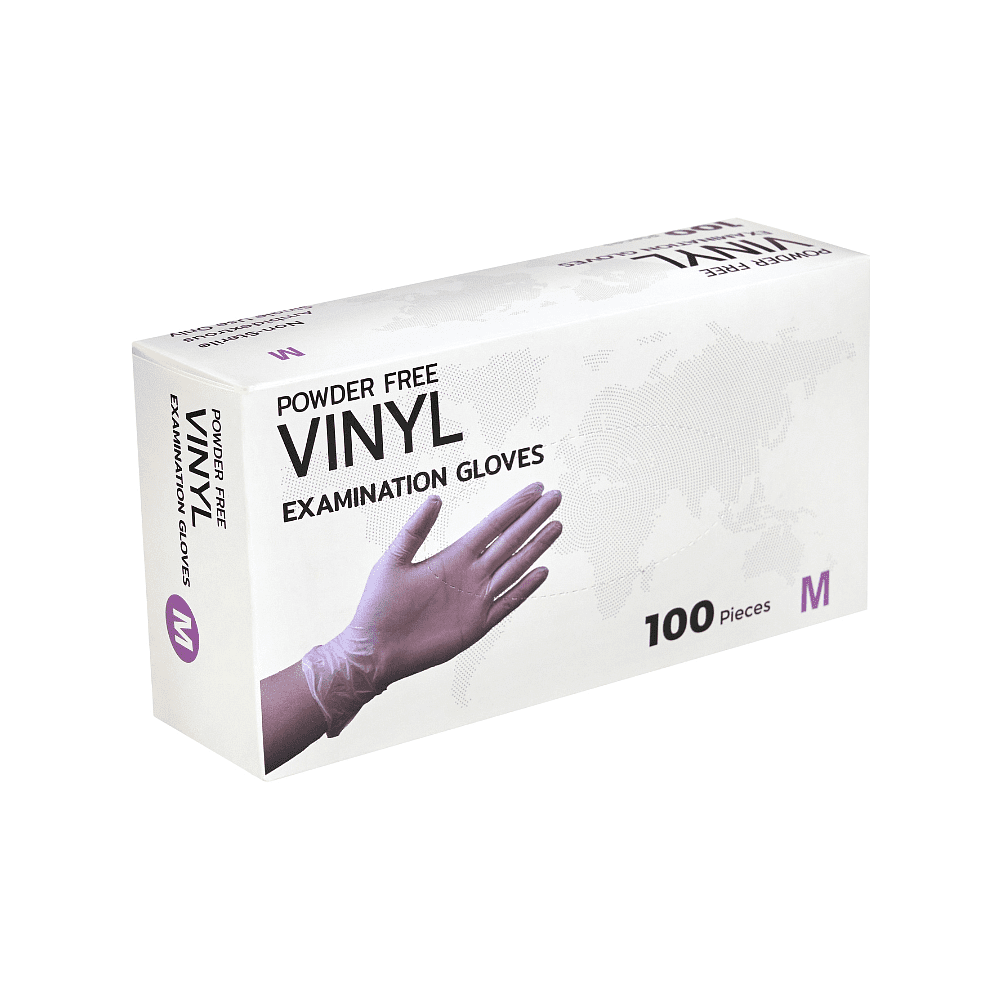Перчатки виниловые одноразовые, р-р M, 100 шт./уп., прозрачный - 7