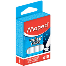 Мелки для доски круглые Maped "White Peps", 10 шт, белый