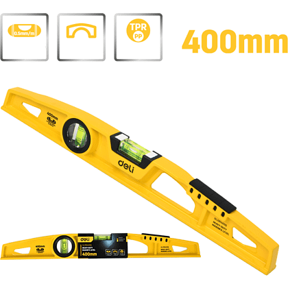 Уровень строительный  Deli YS EDL290400Q, литой, 400 мм, с двойным обзором, пузырьковый - 5