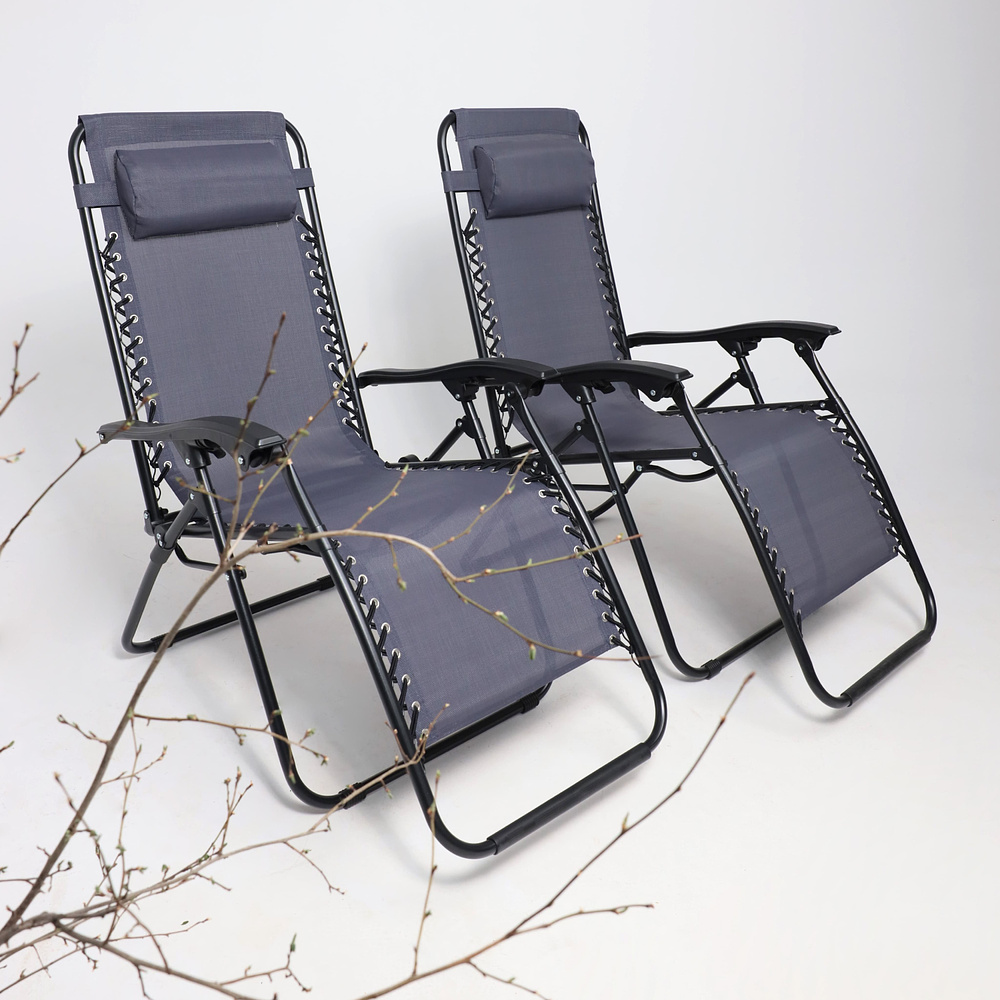 Кресло складное AksHome RELAX, ткань, серый, сталь черная - 13