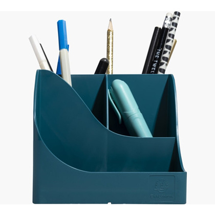 Подставка для ручек "Neo Deco", пластик, 5 делений, синий - 4