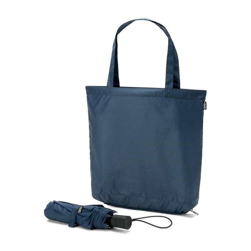 Зонт складной "Skylar" синий + сумка для покупок