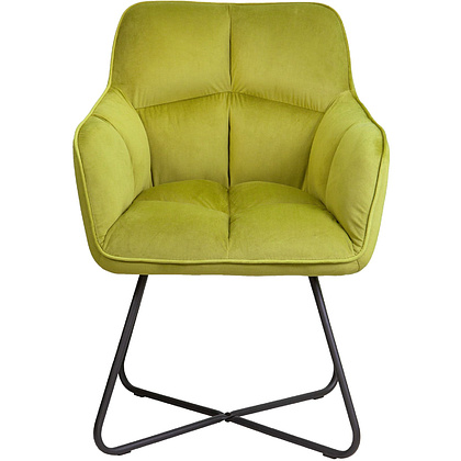Кресло AksHome FLORIDA, велюр, светло-зеленый, металл черный - 2