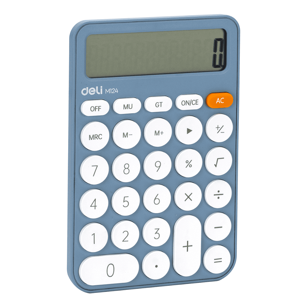 Калькулятор настольный Deli "EM124", 12-разрядный, голубой - 2