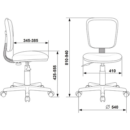 Кресло детское Бюрократ CH-W204NX, ткань, серый Italia 26, пластик, корпус белый - 6