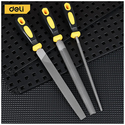 Набор напильников Deli YS EDL352083, 3 шт, 200 мм, черный, желтый - 2