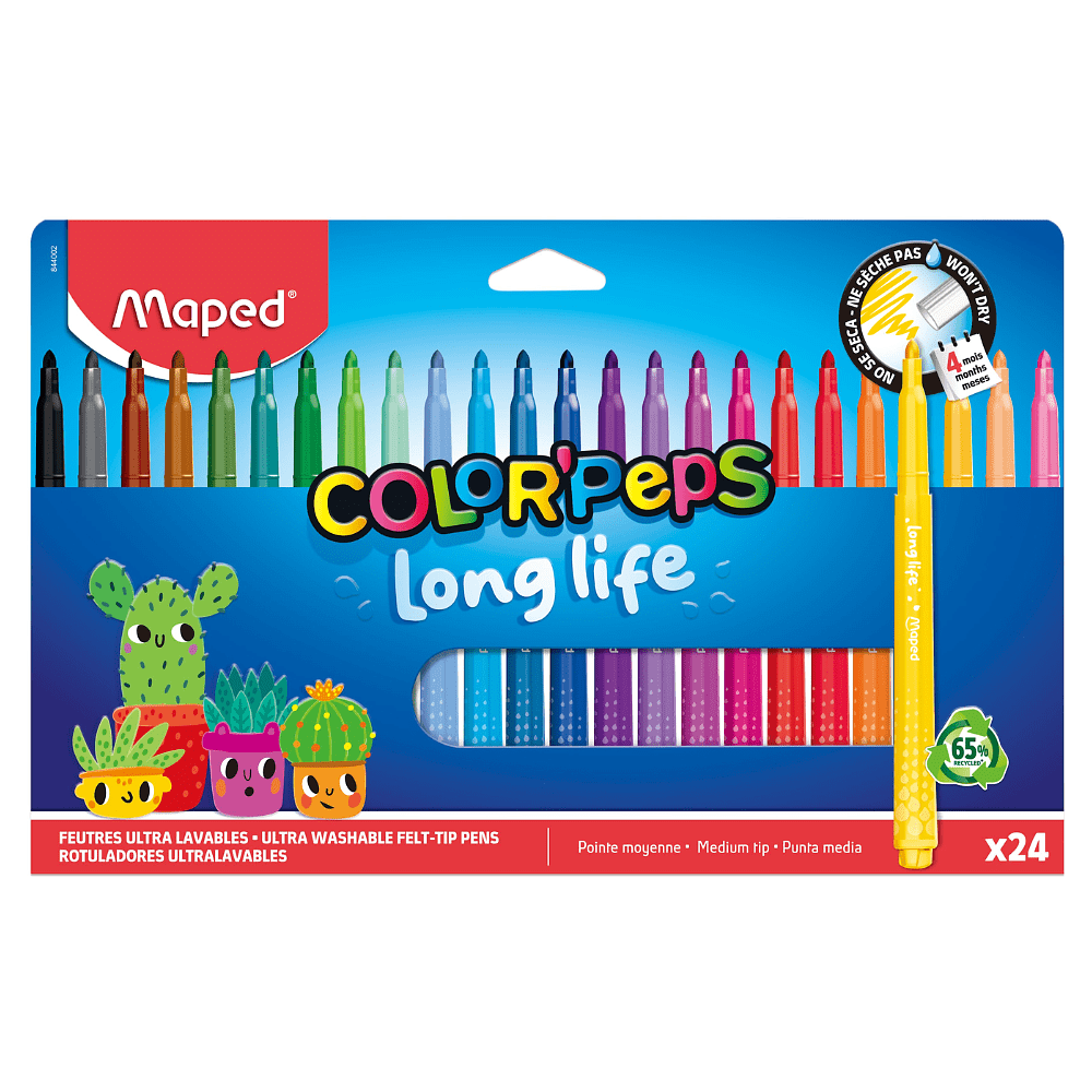 Фломастеры "Color Peps Long Life", 24 шт