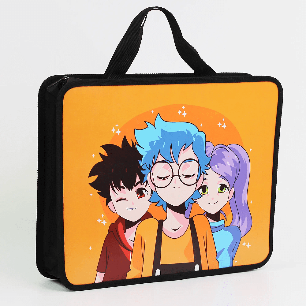 Папка для тетрадей "Back to school", А4, молния, пластик, оранжевый - 3