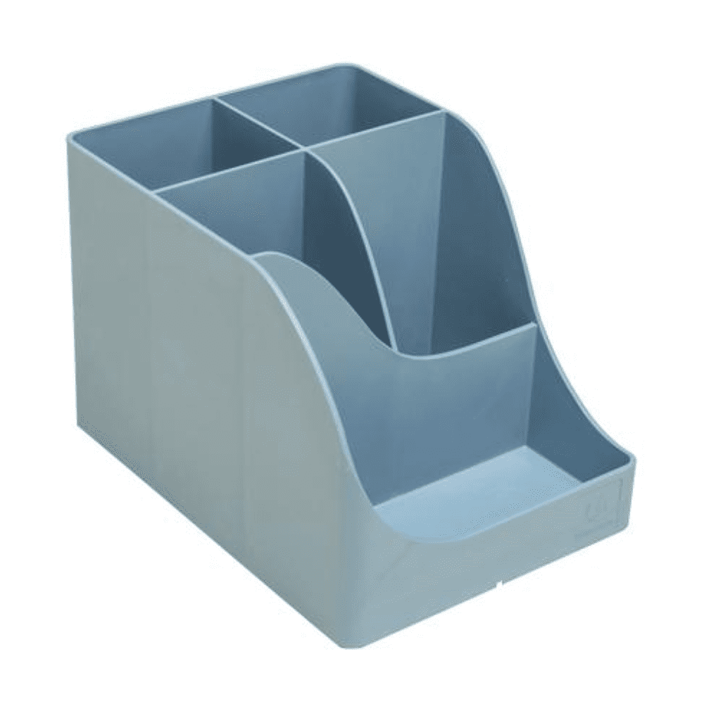 Подставка для ручек "Autentik", пластик, 5 делений, сине-серый - 4